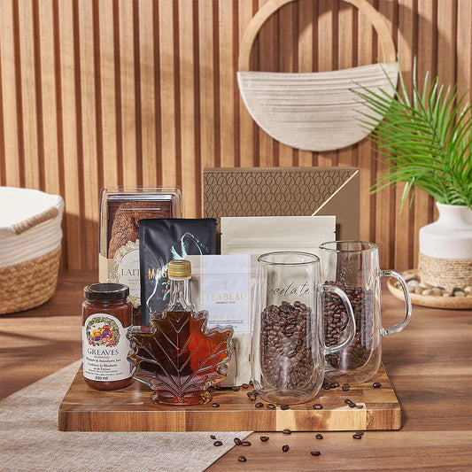The Coffee, Tea & Treats Gift Set is a phenomenal way to celebrate occasions big and small, Canada delivery