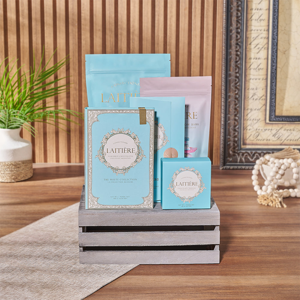 Small Wooden Crate Chocolate Selection – how the gift is presented