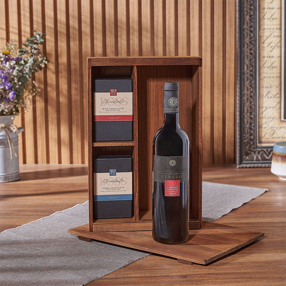 Kosher Wine Chocolate Pairing Gift – how the gift is presented