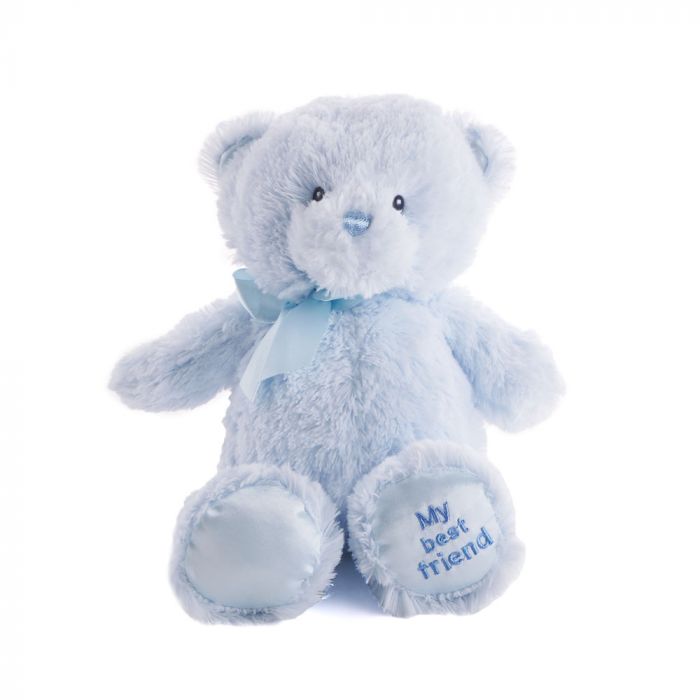 Soft Plush Bear with "My Best Friend" Embroidery for New Baby – how the gift is presented
