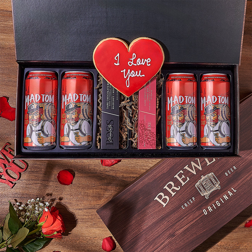 Valentine's Day Beer and Sweet Basket – how the gift is presented