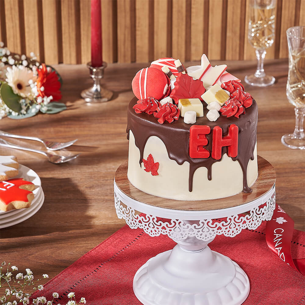 Tender Red Velvet Canada Day Cake – how the gift is presented
