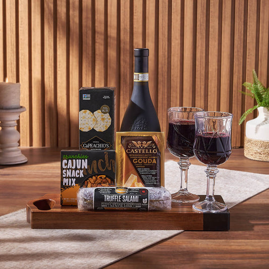 Charcuterie & Wine Gift Basket, wine gift, wine, cheese gift, cheese, charcuterie gift, charcuterie, Canada delivery