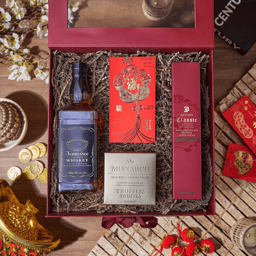 Chinese New Year Spirits & Chocolate Box, chinese new year gift, chinese new year, lunar new year gift, lunar new year, liquor gift, liquor, Canada delivery
