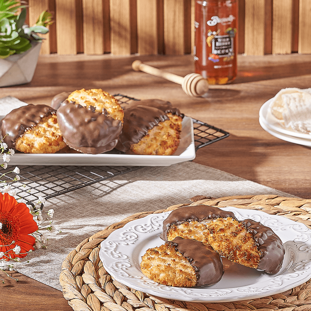 Chocolate Dipped Macaroons, cookie gift, cookie, basked goods gift, baked goods, Canada delivery