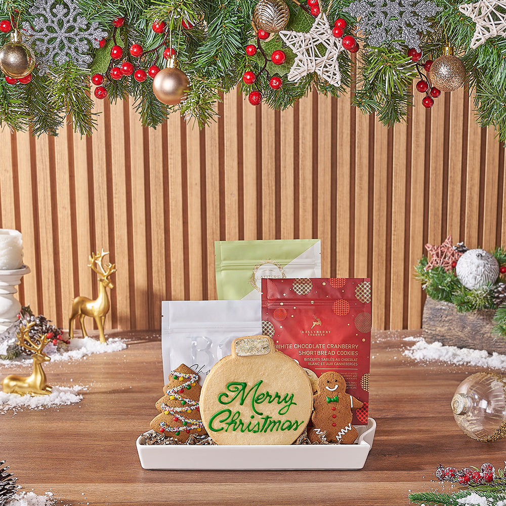 Christmas Cookie Basket with Platter – how the gift is presented