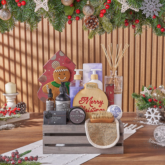 Complete Christmas Spa Gift Crate, Christmas gift, Christmas, spa gift, spa, chocolate gift, chocolate, Canada delivery