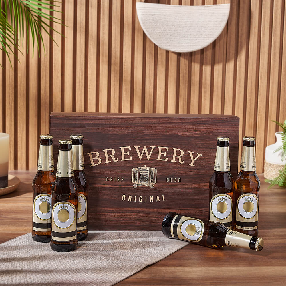Decorative Wooden Beer Box Gift – how the gift is presented