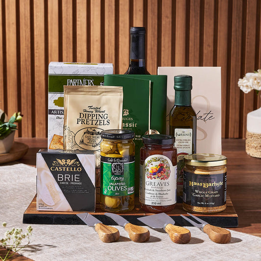 Delicious Gathering Wine & Cheese Gift Set, wine gift, wine, cheese gift, cheese, Canada delivery