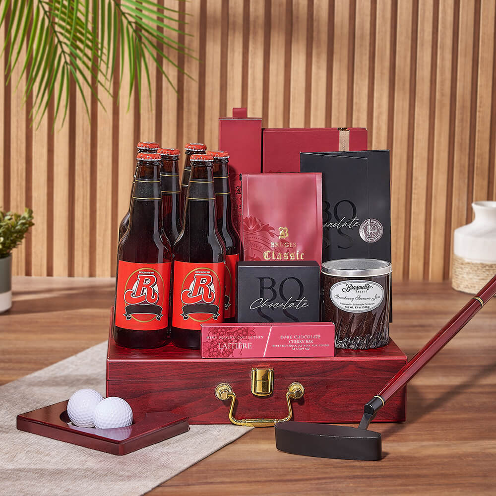 Deluxe Beer and Golf Set, beer gift, beer, chocolate gift, chocolate, golf gift, golf, Canada delivery