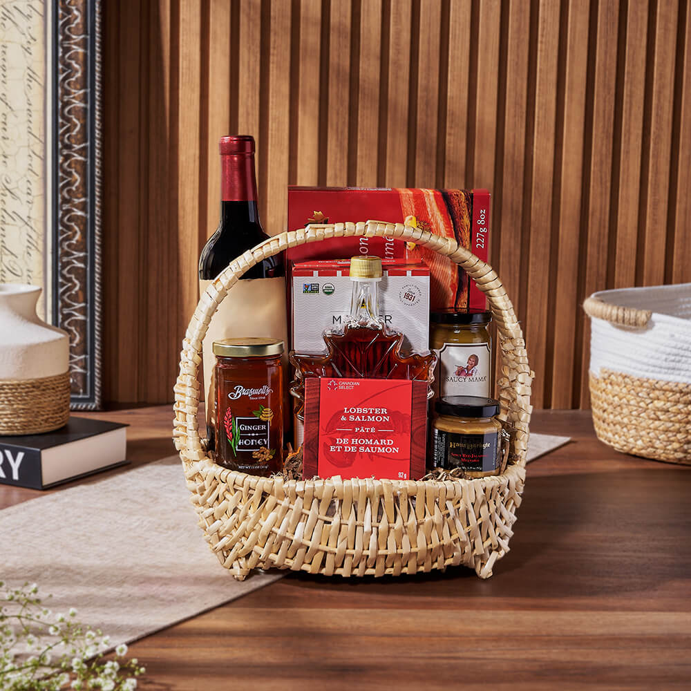 Wine with Organic Flatbread Gift – how the gift is presented