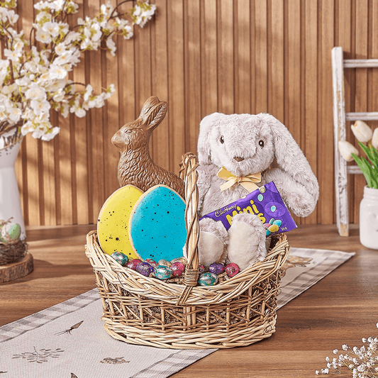 Easter Bunny Chocolate Treat Basket, plush gift, plush, chocolate gift, chocolate, easter gift, easter, Canada delivery