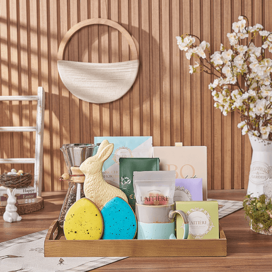 Easter Coffee & Treat Tray, easter gift, easter, chocolate gift, chocolate, cookie gift, cookie, coffee gift, coffee, Canada delivery