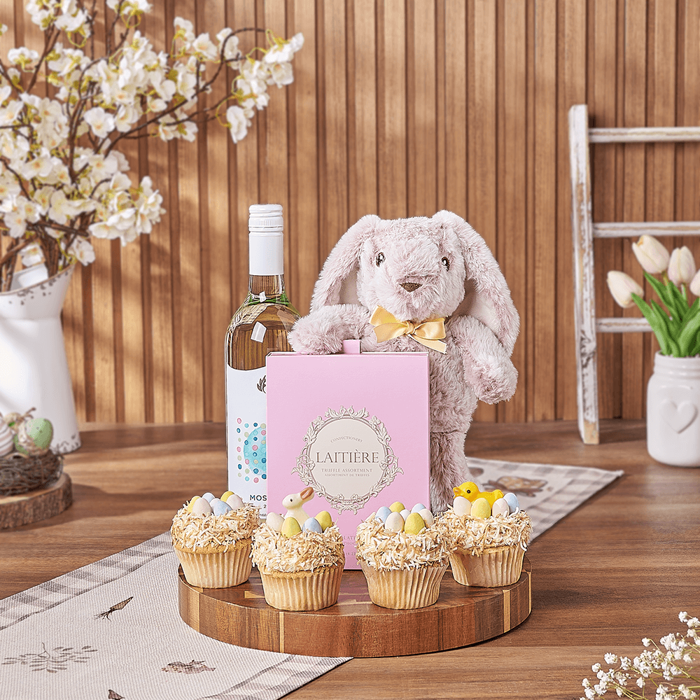 Easter Cupcake & Wine Gift Set, wine gift, wine, cupcake gift, cupcake, easter gift, easter, Canada delivery