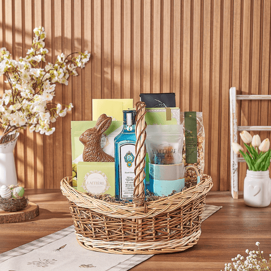 Easter Spirits & Coffee Basket, easter gift, easter, liquor gift, liquor, chocolate gift, chocolate, coffee gift, coffee, Canada delivery