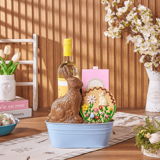Easter Wine & Chocolate Bunny Gift, wine gift, wine, chocolate gift, chocolate, easter gift, easter, Canada delivery