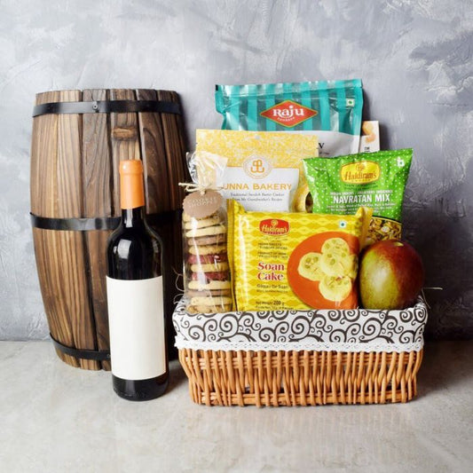 Flavors Of Diwali Gift Basket With Wine from Canada Baskets - Canada Delivery