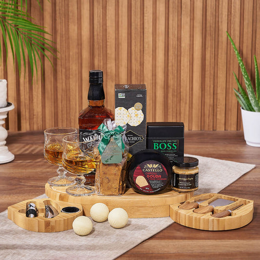 Golf Lover's Liquor Gift Set, liquor gift, liquor, cheese board gift, cheese board, golf gift, golf, Canada delivery