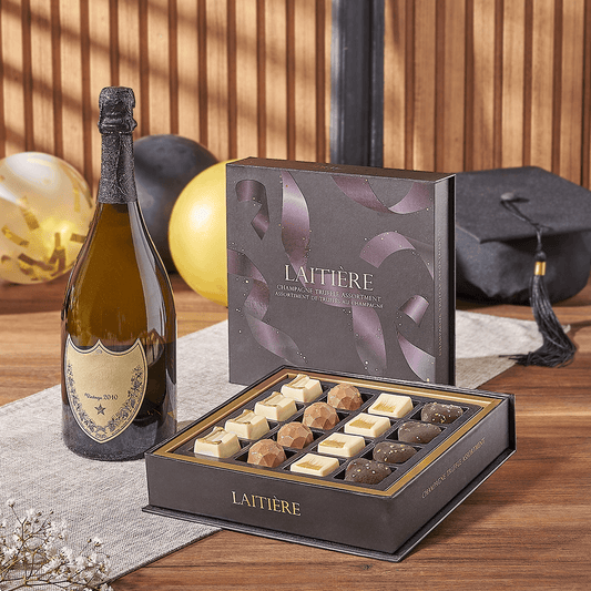 Graduation Champagne & Truffle Gift, graduation gift, graduation, champagne gift, champagne, sparkling wine gift, sparkling wine, chocolate gift, chocolate, Canada delivery