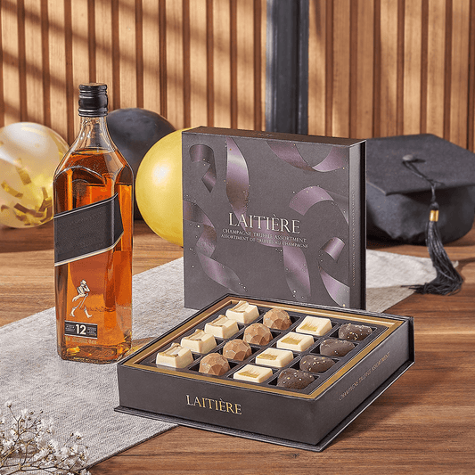 Graduation Spirits & Truffle Gift, graduation gift, graduation, liquor gift, liquor, chocolate gift, chocolate, Canada delivery