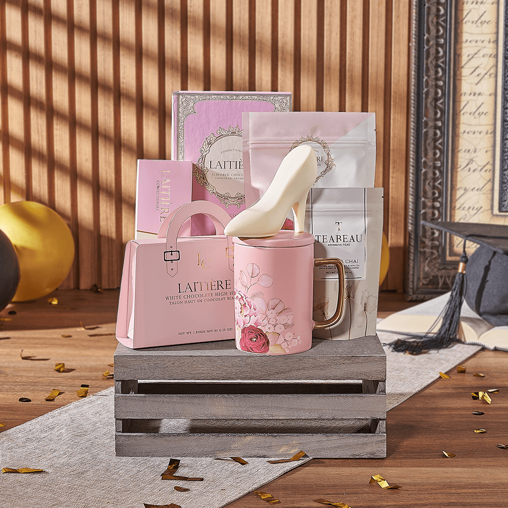 Graduation Tea Crate, graduation gift, graduation, tea gift, tea, chocolate gift, chocolate, Canada delivery