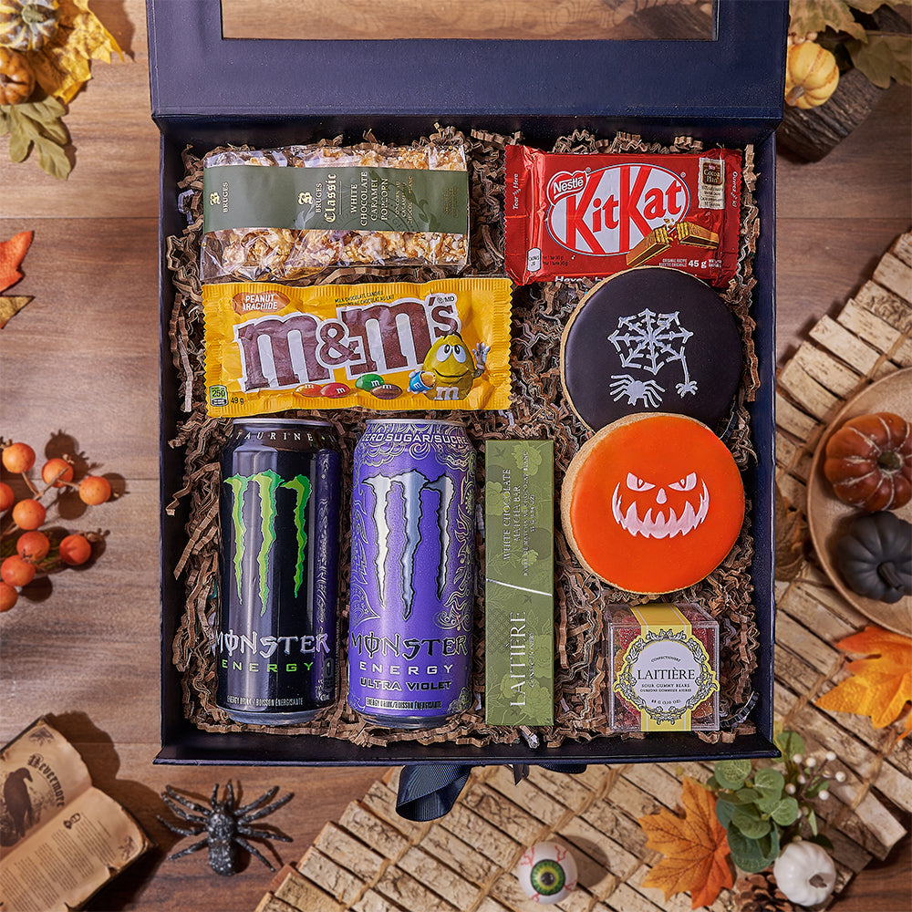 Halloween Black Folding Box Candy and Monster Drinks Gift – how the gift is presented