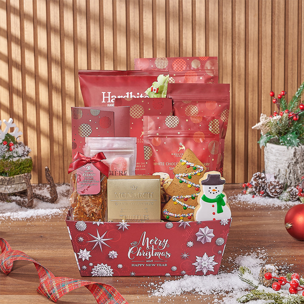 Holiday Market Sweet Treats Basket – how the gift is presented