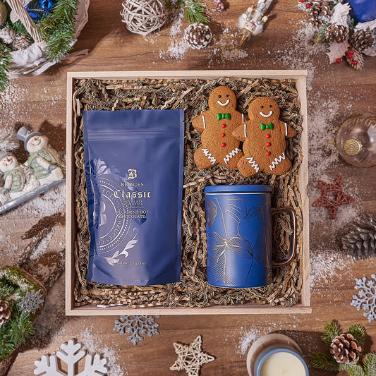 Holiday Hot Chocolate & Treats Basket, hot chocolate gift, hot chocolate, cookie gift, cookie, christmas gift, christmas, Canada delivery