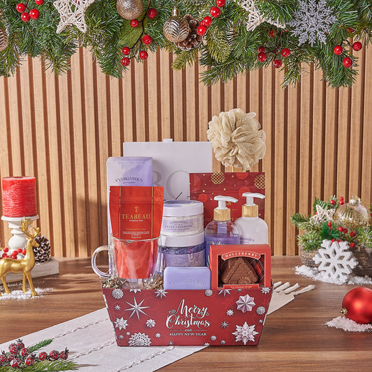 Holiday Teatime Spa Gift, Christmas gift, Christmas, spa gift, spa, chocolate gift, chocolate, tea gift, tea, Canada delivery