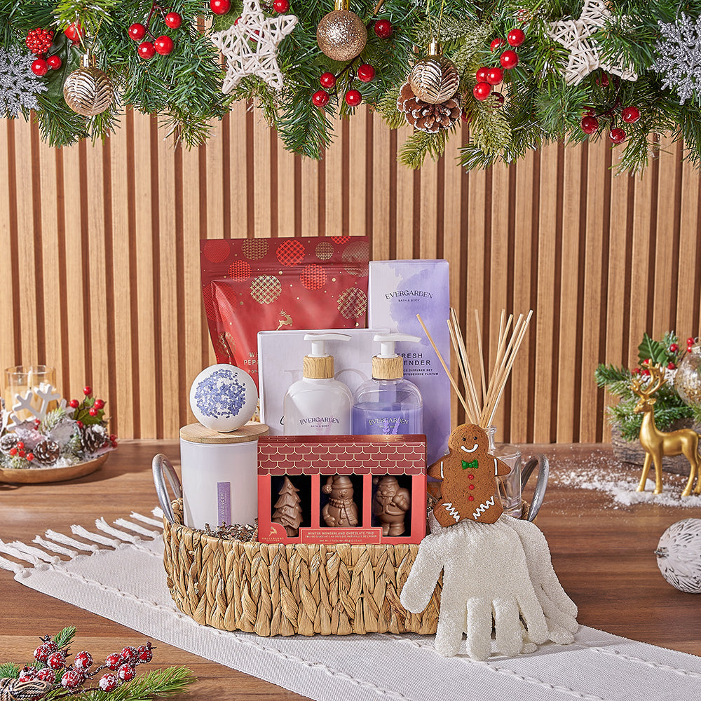 Holiday Treat & Spa Gift, spa gift, spa, Christmas gift, Christmas, chocolate gift, chocolate, Canada delivery