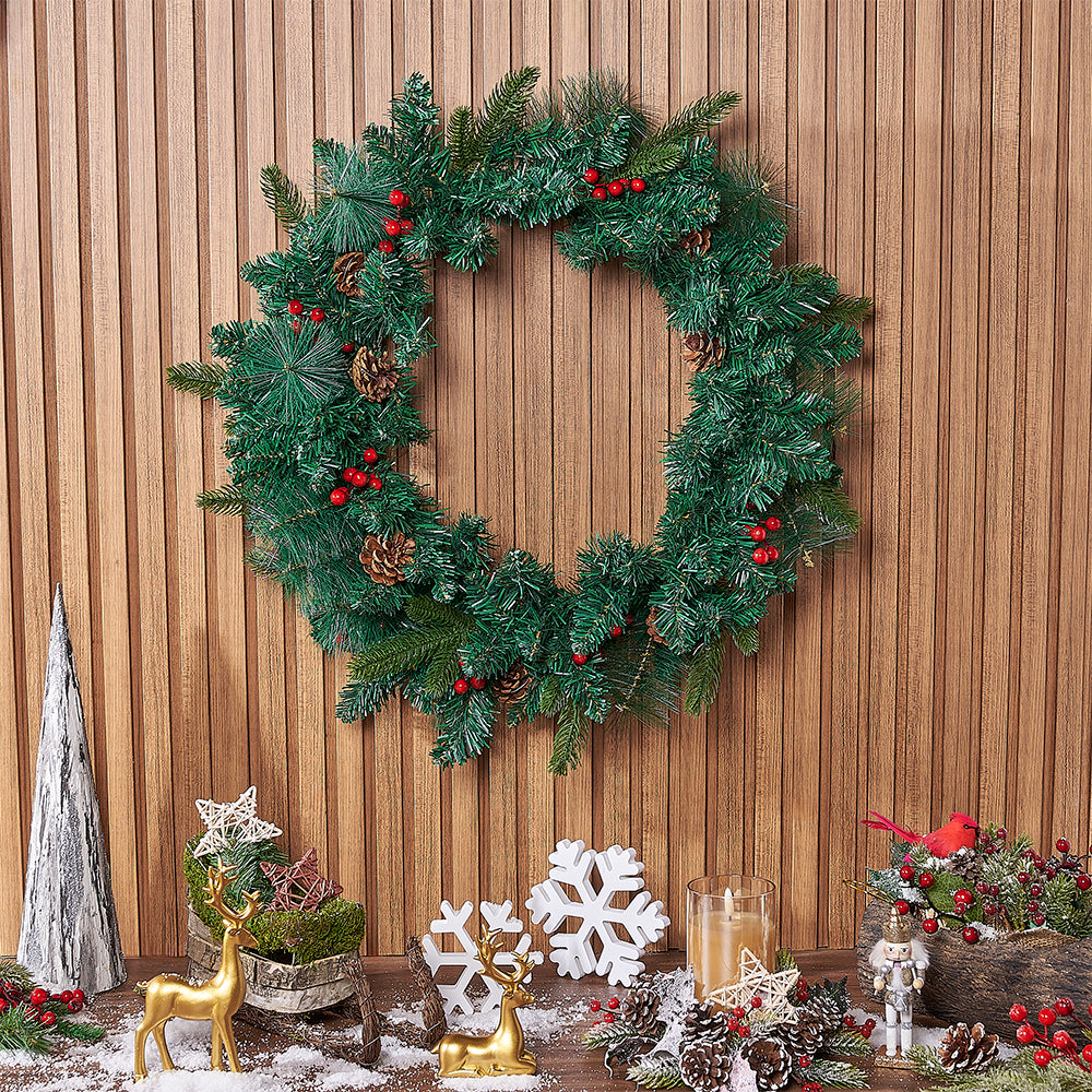 Christmas Faux Wreath Gift Basket – how the gift is presented