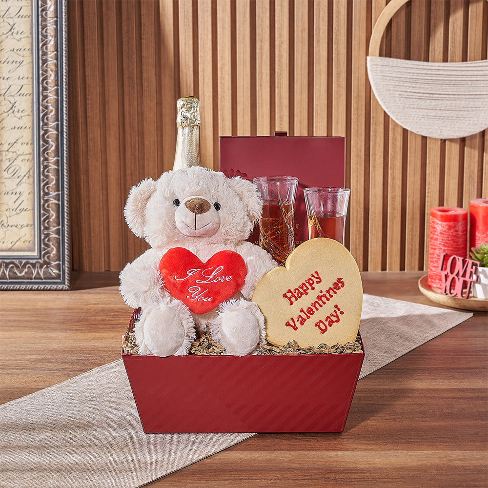 Kingsway Valentine’s Day Basket from Canada Baskets - Champagne Gift Set - Canada Delivery