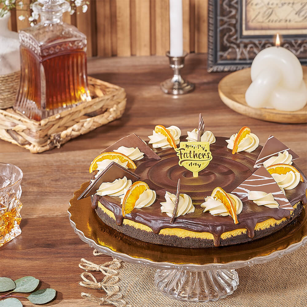 Grand Marnier Cheesecake with Chocolate Shortbread Crust for Father’s Day – how the gift is presented