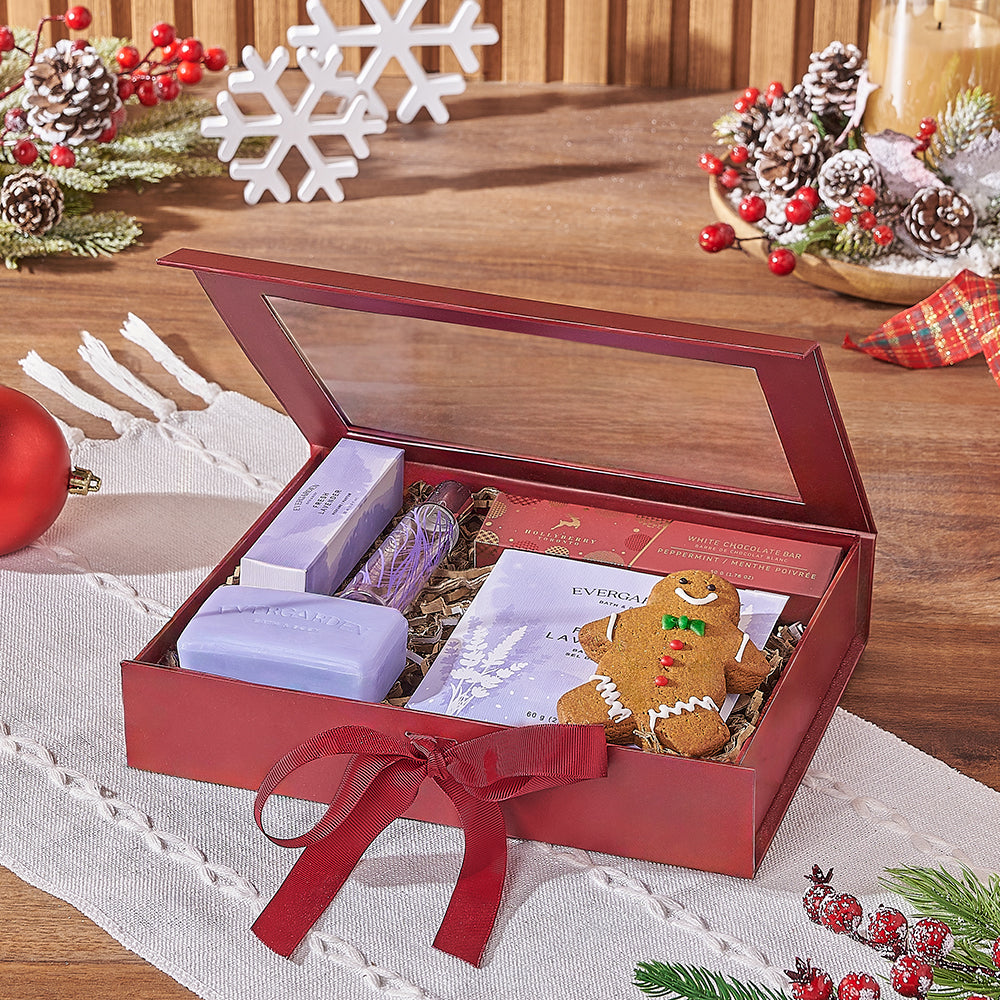 Lavender Christmas Spa Gift Box – how the gift is presented