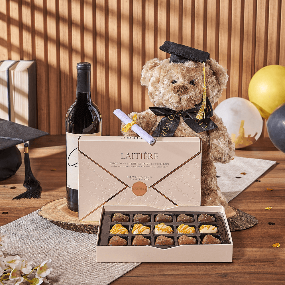 Love Letter to Graduation Gift, graduation gift, graduation, wine gift, wine, chocolate gift, chocolate, Canada delivery