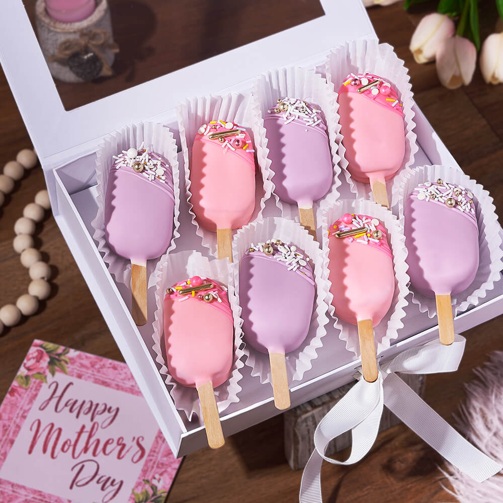 Brownie Cakecicles for Mother's Day – how the gift is presented