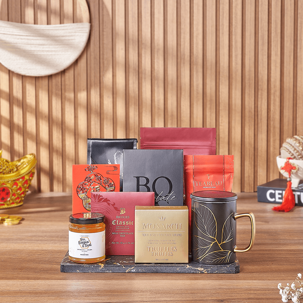 Chinese New Year Assorted Chocolate Basket – how the gift is presented