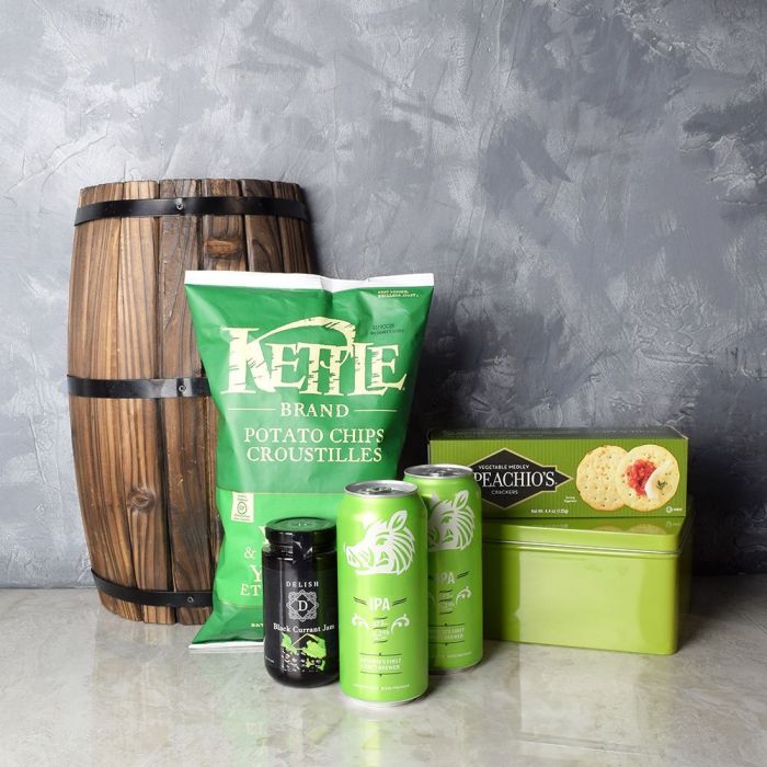 St Patrick's Lime Green Beer Tin – how the gift is presented