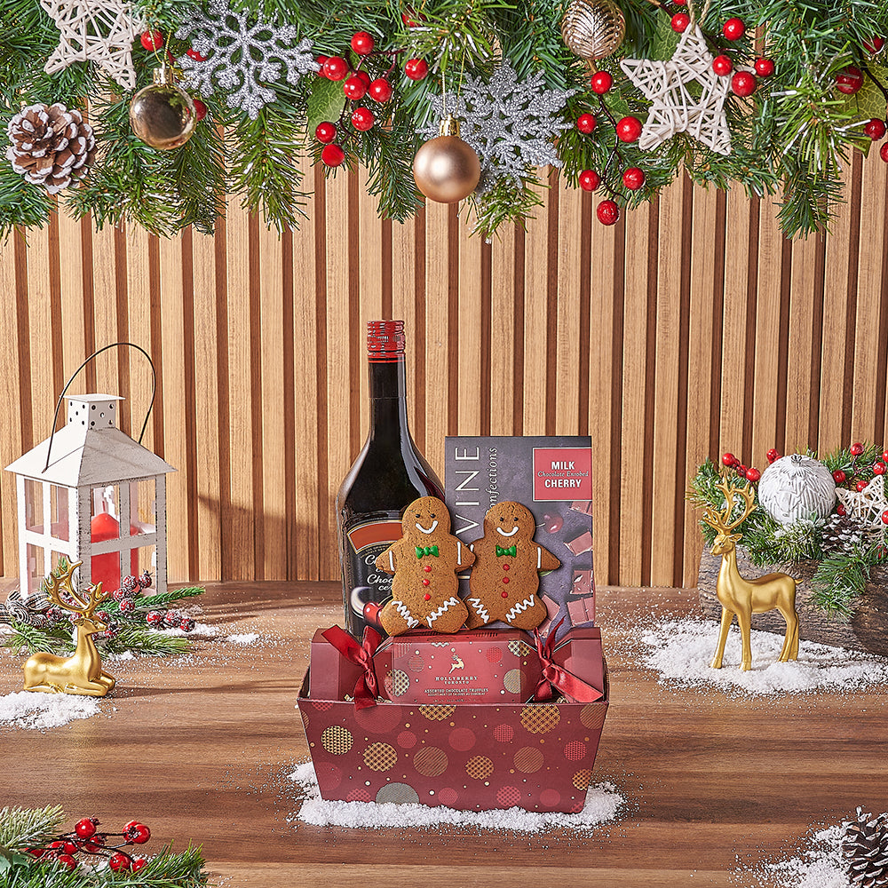 Red Sweets & Spirits Gift Set, liquor gift, liquor, chocolate gift, chocolate, christmas gift, christmas, Canada delivery