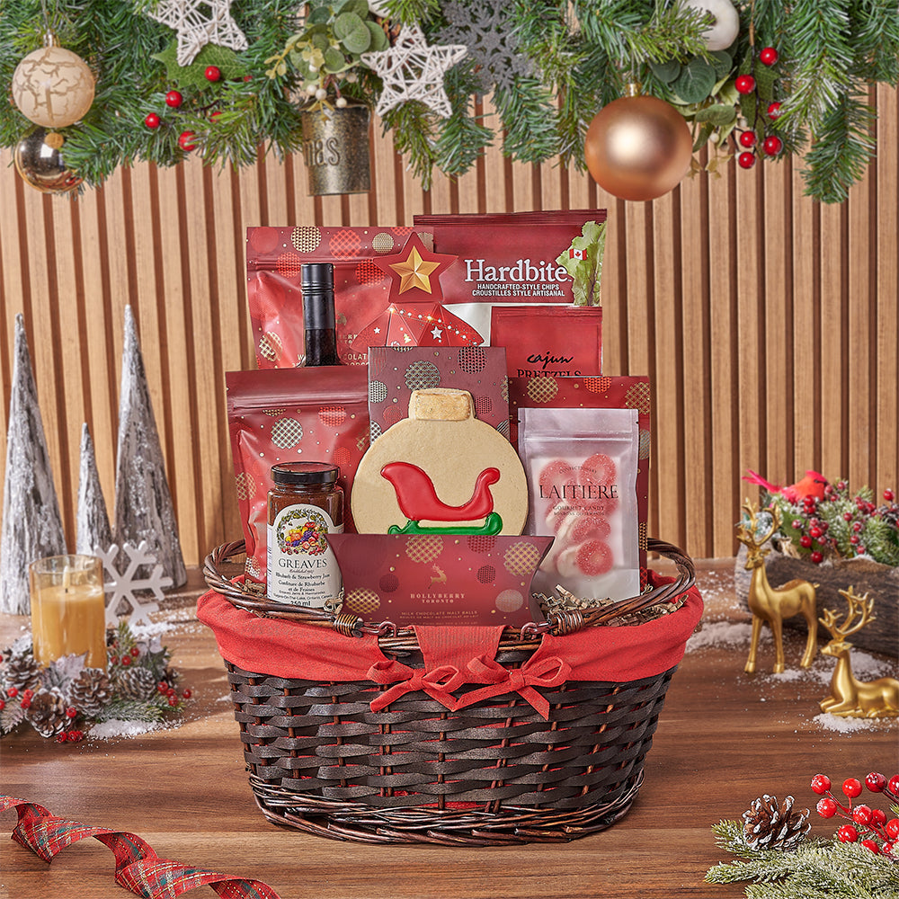 Red & White Christmas Wine Set, wine gift, wine, christmas gift, christmas, chocolate gift, chocolate, Canada delivery