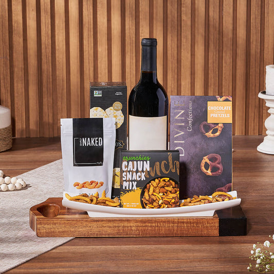 Salty Snack & Wine Gift Set, wine gift, wine, snack gift, snack, nuts gift, nuts, Canada delivery