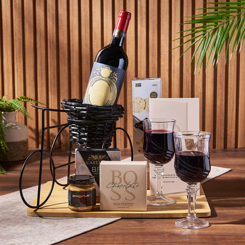 Sensational Wine & Treats for Two Gift, wine gift, wine, cheese gift, cheese, chocolate gift, chocolate, Canada delivery