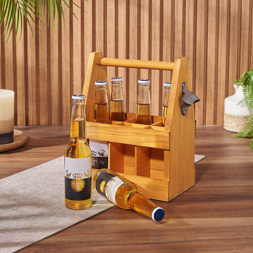 Rustic Beer Six Bottle Carrier – how the gift is presented