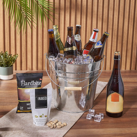 Specialty Beer Gift Bucket, beer gift, beer, snack gift, snack, Canada delivery