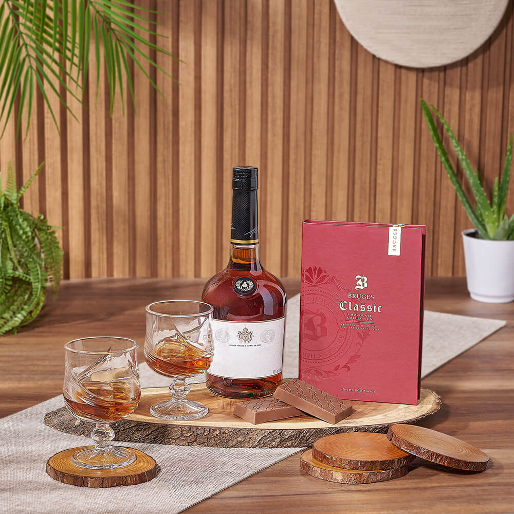 Stately Spirits Gift, liquor gift, liquor, chocolate gift, chocolate, Canada delivery