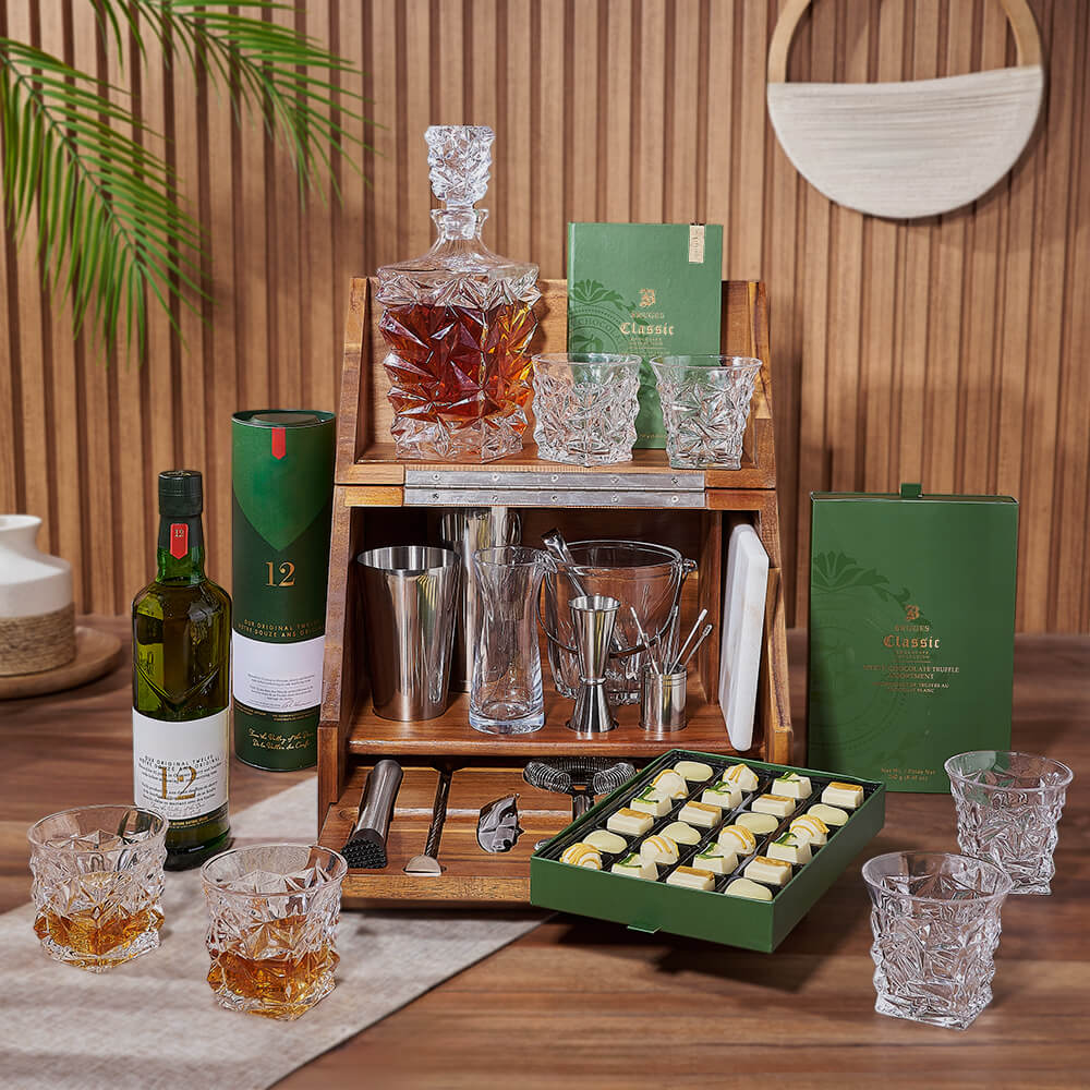 Sweet Table Top Bar Gift Set, liquor gift, liquor, bar set gift, bar set, chocolate gift, chocolate, Canada delivery