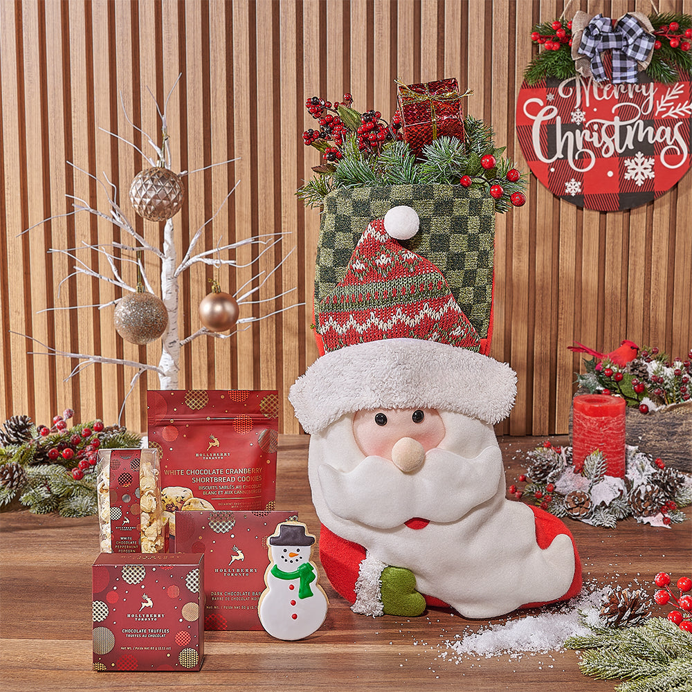 White and Dark Chocolate Stocking – how the gift is presented