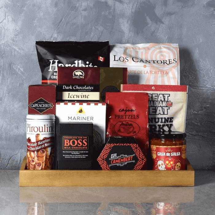 Classic Artisan Snacks Gift Basket – how the gift is presented