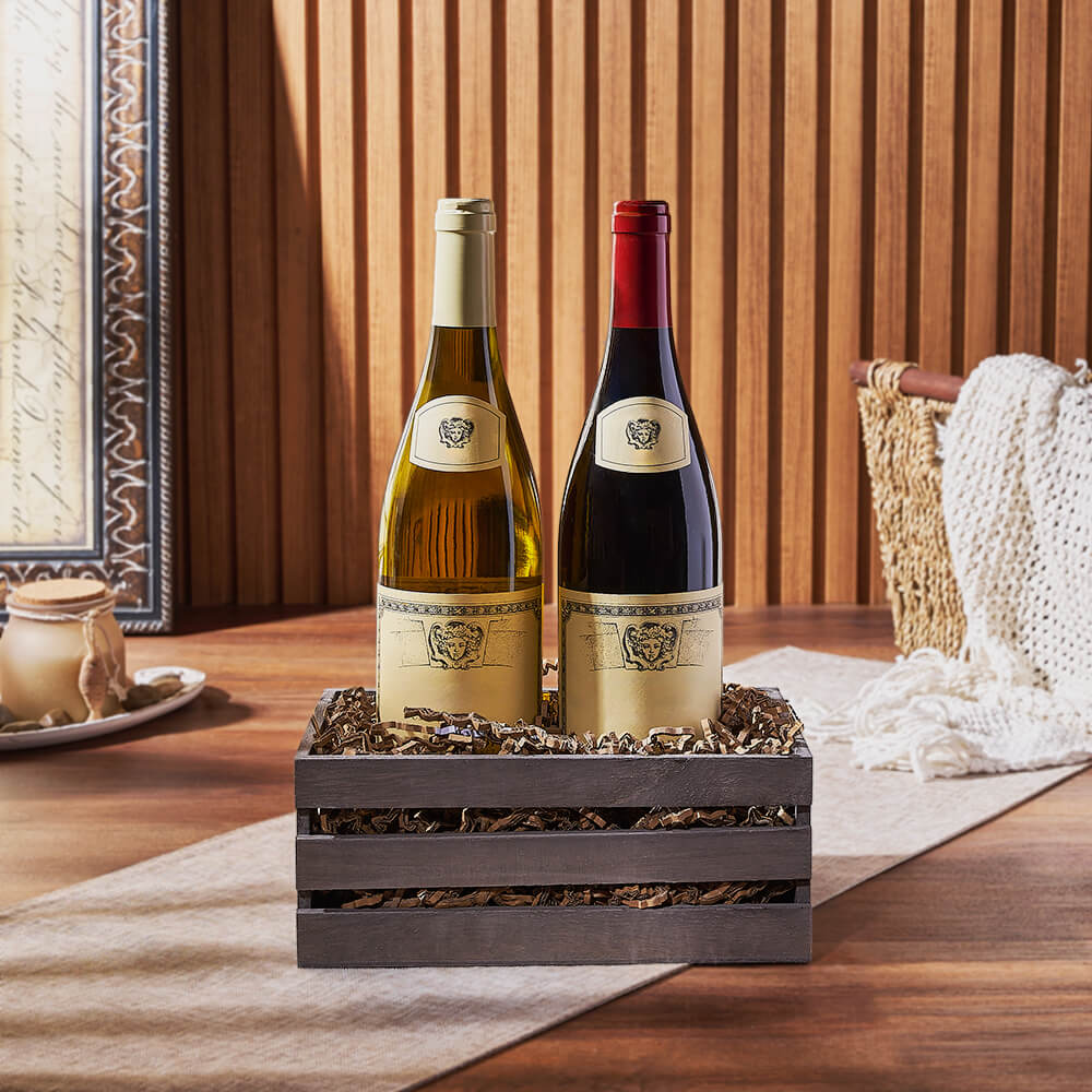 Wine Gift Basket Two Bottles – how the gift is presented