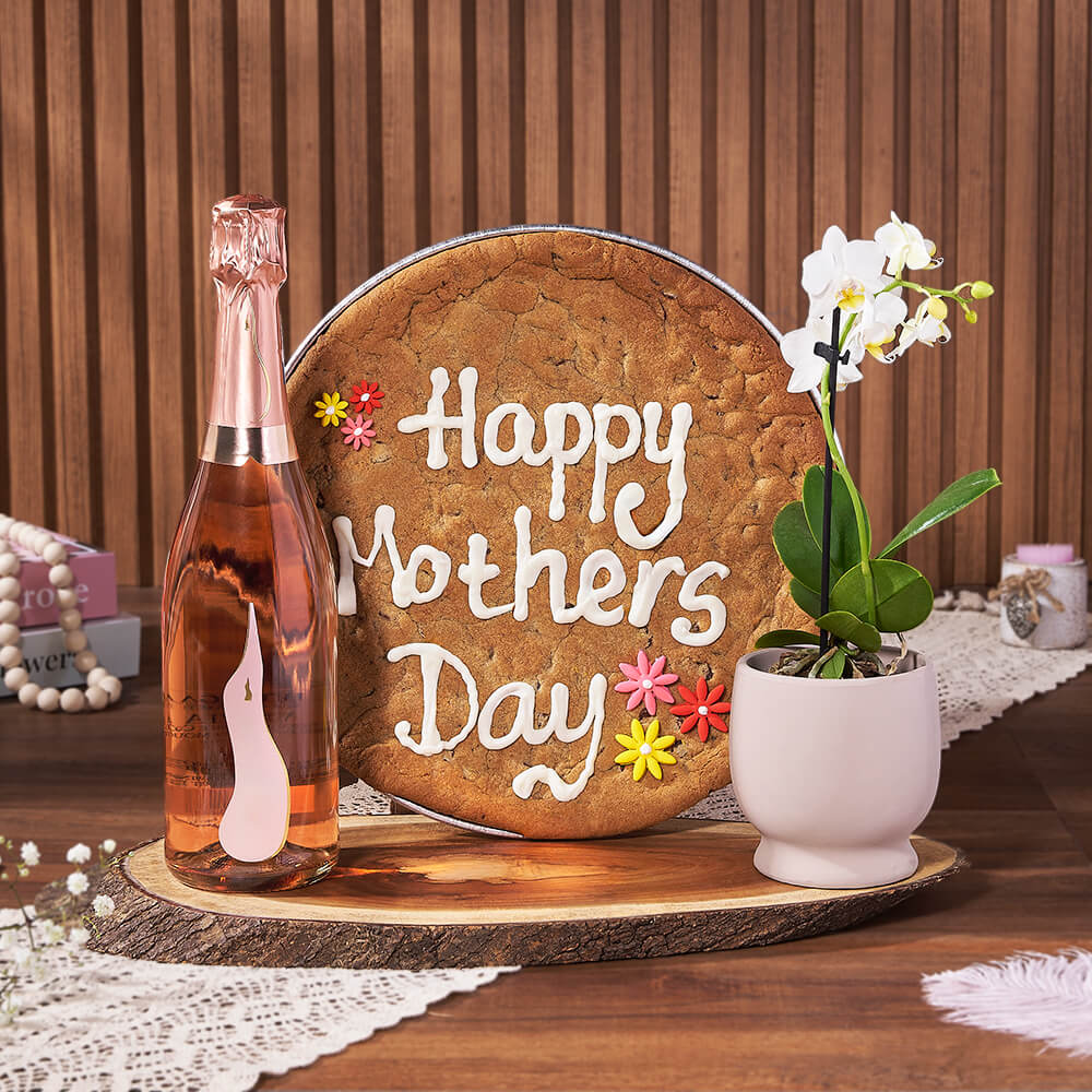 Sparkling Wine with Mother's Day Cookie – how the gift is presented